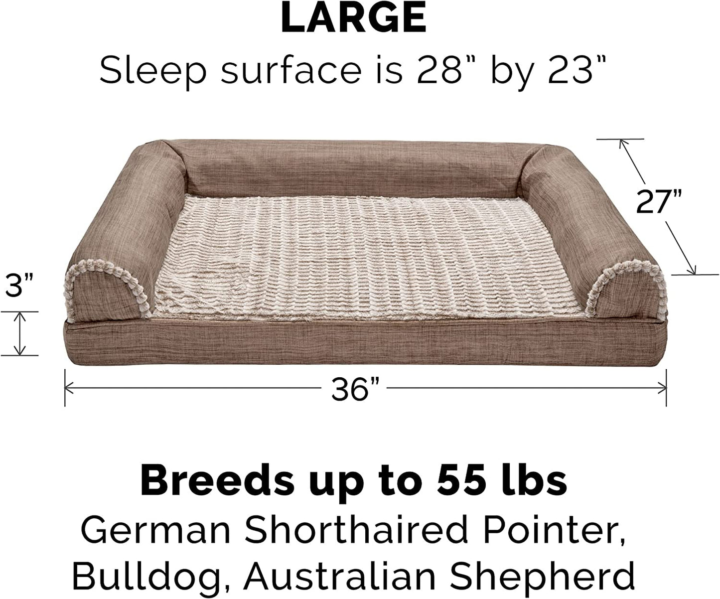 Orthopedic, Cooling Gel, and Memory Foam Pet Beds for Small, Medium, and Large Dogs and Cats - Luxe Perfect Comfort Sofa Dog Bed, Performance Linen Sofa Dog Bed, and More